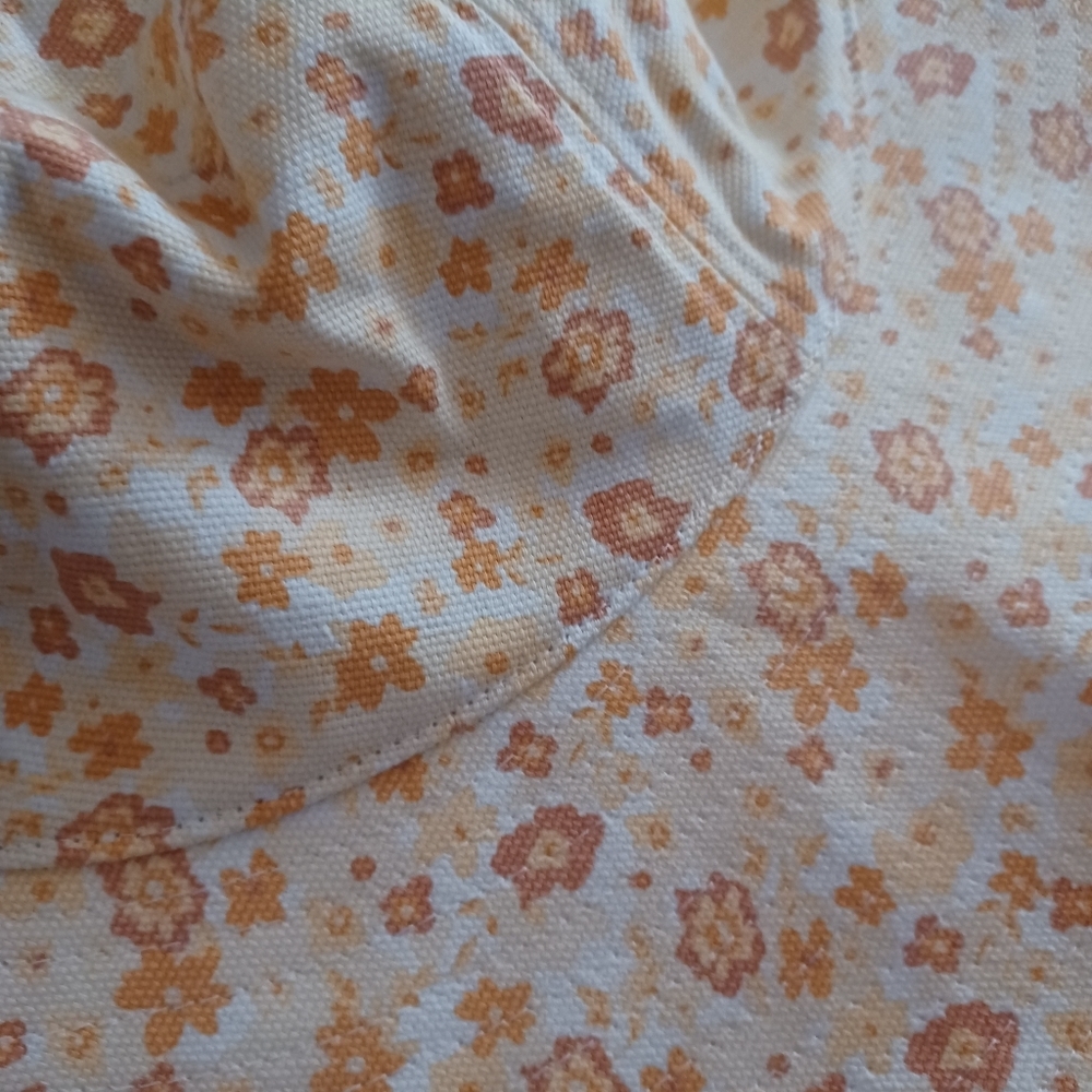 Floral Women's Sun Hat - Cream and Orange - Picture 2 of 9